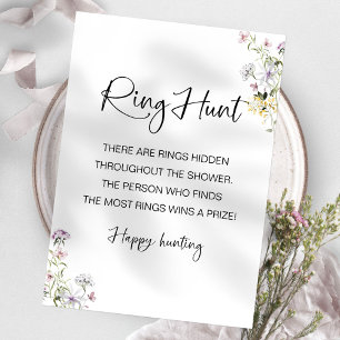 Invitation Jeu de chasse à l'anneau de mariage aux fleurs sau