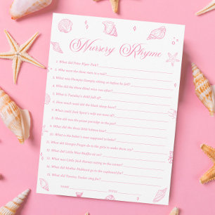 Invitation Jeu de comptine pour la baby shower sur le thème d