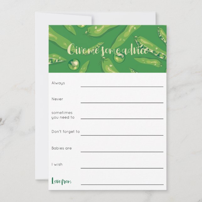 Invitation Jeu de conseils de baby shower de pois doux (Devant)