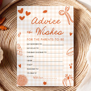 Invitation Jeu de conseils et vœux pour baby shower à la main