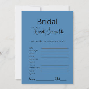 Invitation Jeu de course de mot en acier bleu nuptiale
