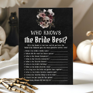 Invitation Jeu de crâne d'Halloween Qui connaît le mieux la m