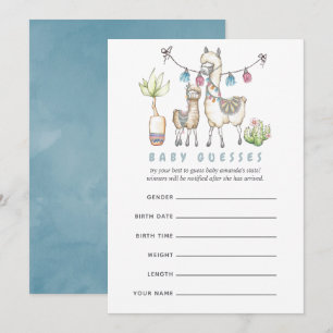 Invitation Jeu de devinette de Baby Shower sur le thème de Ll