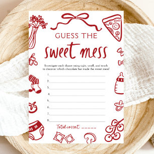 Invitation Jeu de devinette de bébé douche Hand Drawn Sweet M