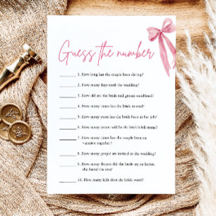 Invitation Jeu de devinette de mariage au ruban rose Blush