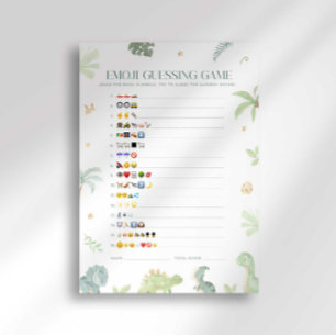 Invitation Jeu de devinette d'emoji Baby Dino Baby Shower