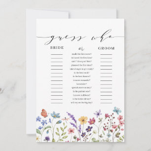 Invitation Jeu de devinette Floral Spring Summer pour enterre