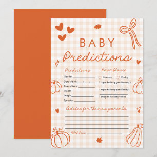 Invitation Jeu de devinette pour bébé citrouille d'automne Ba