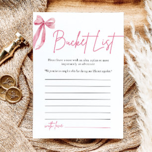 Invitation Jeu de fête de mariage à liste de rêves avec noeud