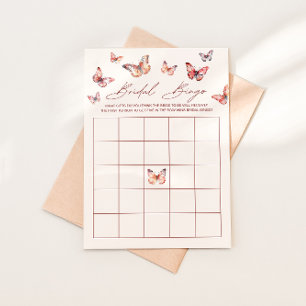 Invitation Jeu de Fête des mariées du papillon Boho de bingo 