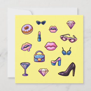 Invitation Jeu de filles glamour Y2K
