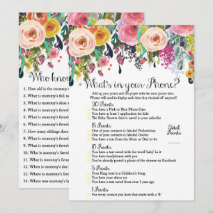 Invitation Jeu de fleurs 2x Jeu Baby shower 5x7" Taille