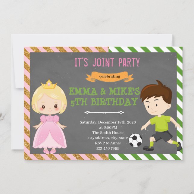 Invitation Jeu de football Princess (Devant)