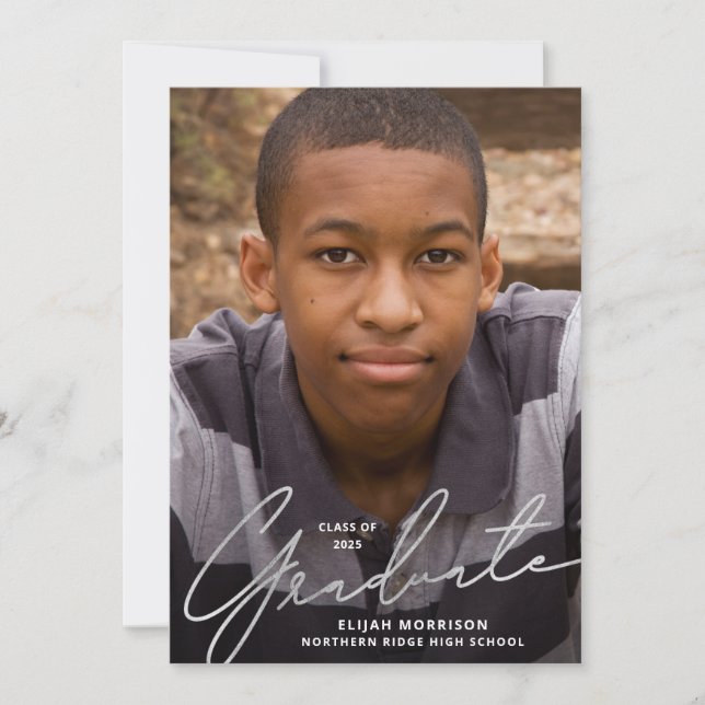 Invitation Jeu de graduation de la photo de la superposition  (Devant)