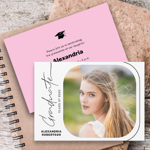 Invitation Jeu de graduation photo minimal de script moderne