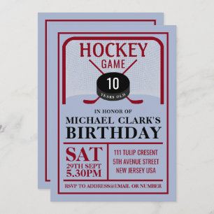 Invitation Jeu de hockey, Canette et Bâtons, Anniversaire