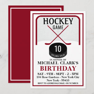 Invitation Jeu de hockey, Canette et Bâtons, Anniversaire