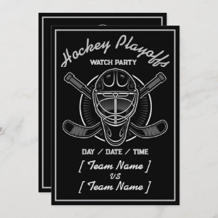Invitation Jeu De Hockey Noir Et Blanc