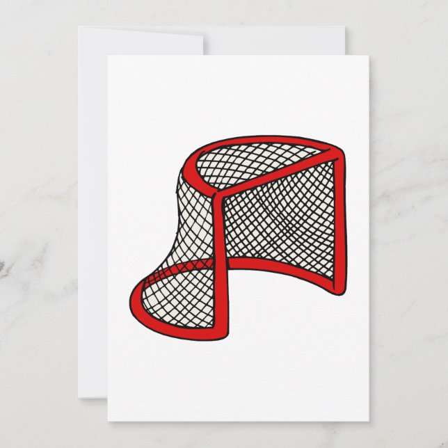 Invitation Jeu de hockey rouge (Devant)