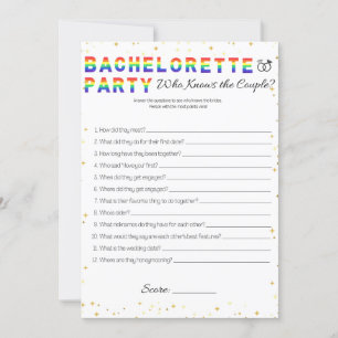 Invitation Jeu de la partie de bachelorette lesbienne, jeu de