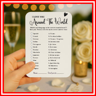 Invitation Jeu de langage Je t'aime Jeu de Baby Shower Mariag