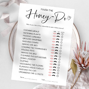 Invitation Jeu de Liste de Choses à Faire pour la Mariée