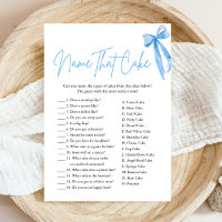 Jeu de mariage élégant ruban bleu Nommez ce gâteau