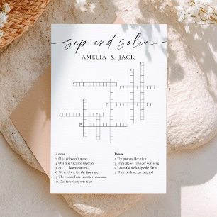 Invitation Jeu de mots croisés de mariage personnalisé Sip an