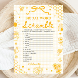 Invitation Jeu de mots mêlés de mariage aux abeilles miel gin