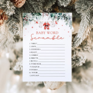 Invitation Jeu de mots mêlés Red Santa Baby Noël