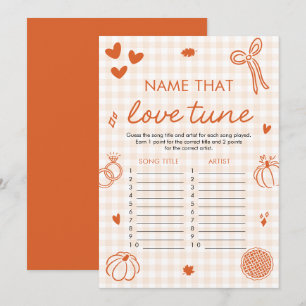 Invitation Jeu de Noces de Mariage Orange Automne Nommez Ce T