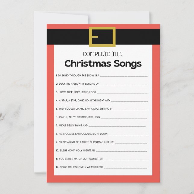 Invitation Jeu de Noël amusant - Pas modifiable - (Devant)