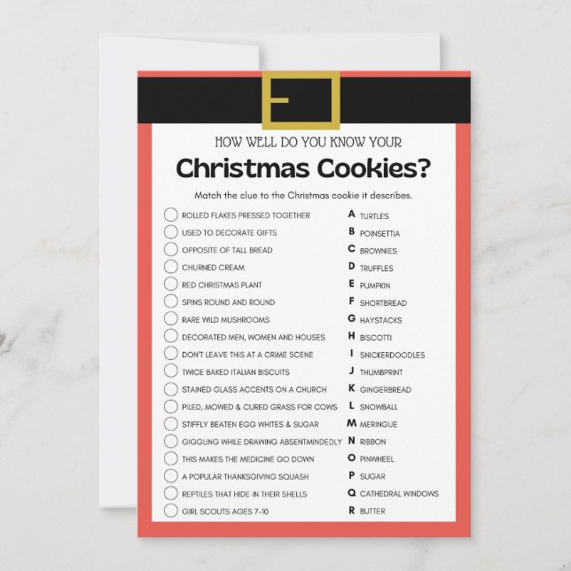 Invitation Jeu de Noël amusant - Pas modifiable - (Devant)