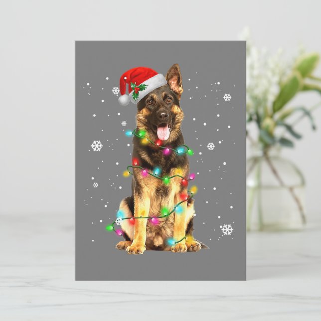 Invitation Jeu de Noël de l'arbre de berger allemand (Debout devant)