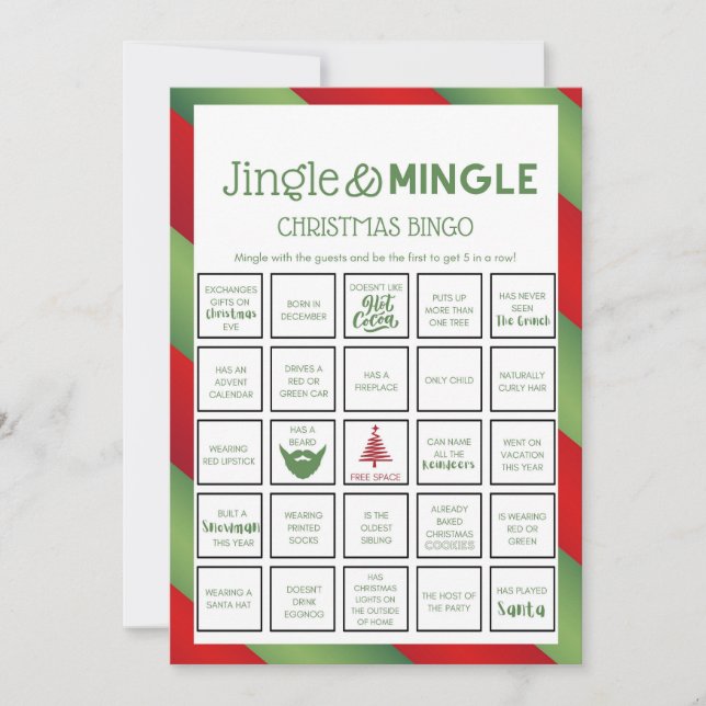 Invitation Jeu de Noël - Non modifiable - (Devant)