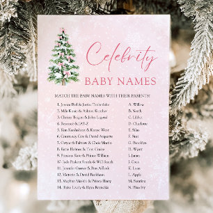 Invitation Jeu de nom de bébé de célébrité de l'arbre de Noël