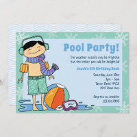 Jeu de piscine d'hiver Cheveux noirs Garçon nage i