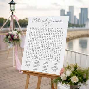 Invitation Jeu de recherche de mot de réception de mariage, j