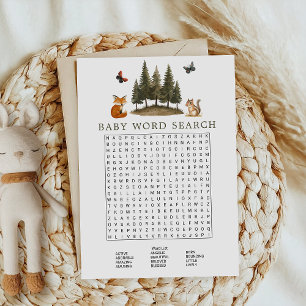 Invitation Jeu de Recherche de Mots pour Bébés Animaux de la