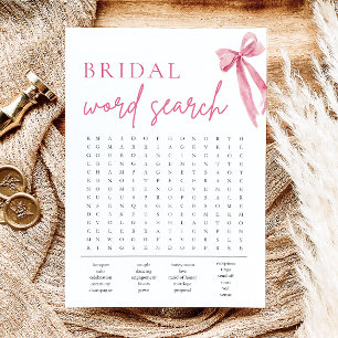 Invitation Jeu de recherche Mot de Fête des mariées de la Bow