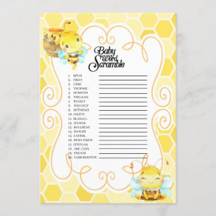 Invitation Jeu de rugissement de mots Baby shower