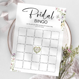 Invitation Jeu de salle de mariage Fleur sauvage de bingo de 