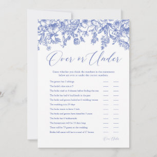 Invitation Jeu de Salle de Mariage Fleurie Bleue Plus ou Moin