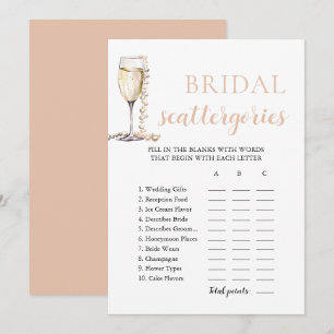 Invitation Jeu de société Mariage Perles d'Or et Prosecco