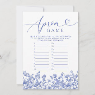 Invitation Jeu de tablier de douche de mariage floral bleu po