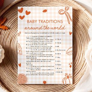 Invitation Jeu de traditions de bébé dessinées à la main auto