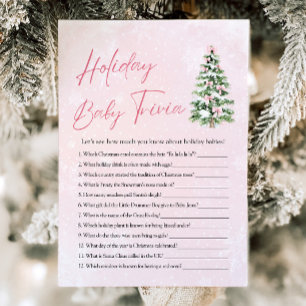 Invitation Jeu de trivia de bébé de Noël avec des nœuds