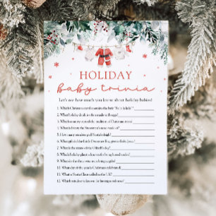 Invitation Jeu de trivia pour bébé sur le thème de Noël avec