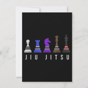 Invitation jeu d'échec jiu jitsu, cadeau bjj avec texte.
