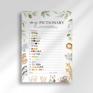 Invitation Jeu d'emoji Baby Shower de l'arche de Noé